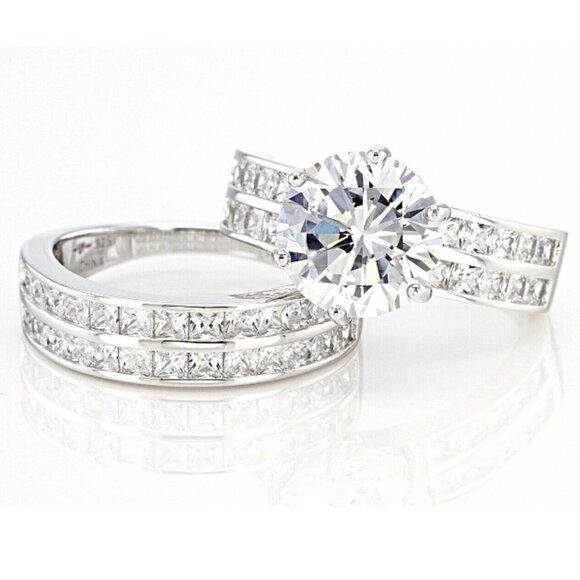 Bella Luce 9.25ctw Rhodium Over .925 Sterling Silver Ring With Band Size 8 EUC - Picture 2 of 9